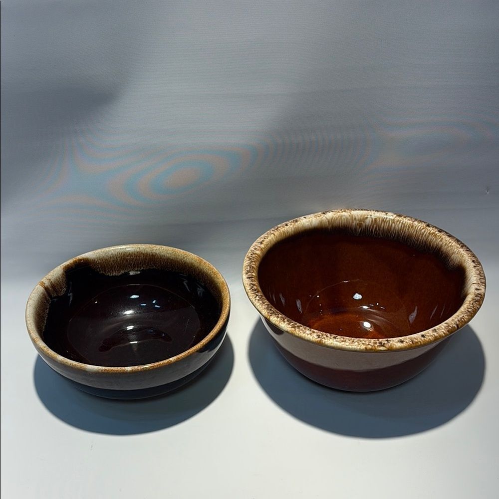 Rustic Brown Ceramic Art Bowls